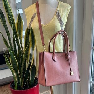 Michael Kors Metallic Rose Tote with Detachable Strap
